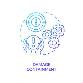 Damage containment blue gradient concept icon