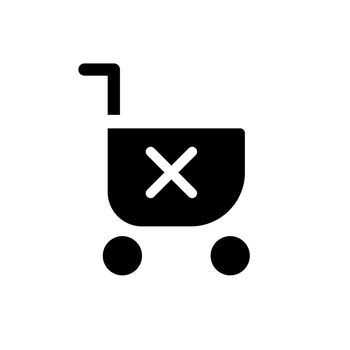 Clear shopping cart black glyph ui icon
