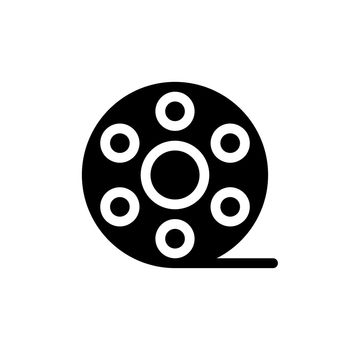 Film reel black glyph ui icon