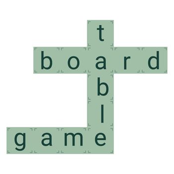 Board game for composing words from blocks with letters. Entertainment for the development of creative thinking. Vector