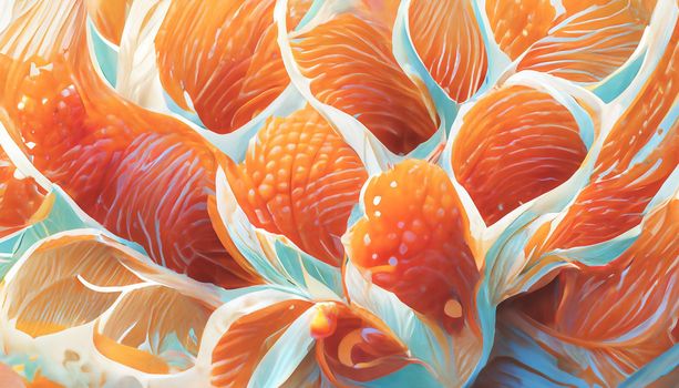3D render abstract goldfish texture background