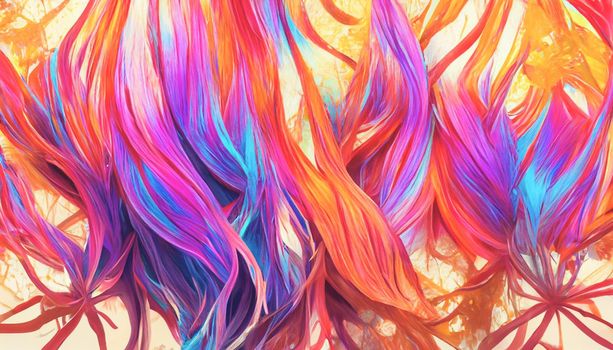 3D render abstract color hair texture background