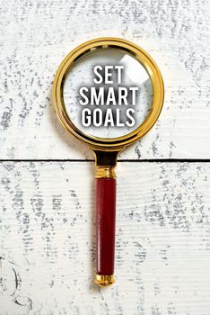 Conceptual caption Set Smart Goals. Conceptual photo Establish achievable objectives Make good business plans