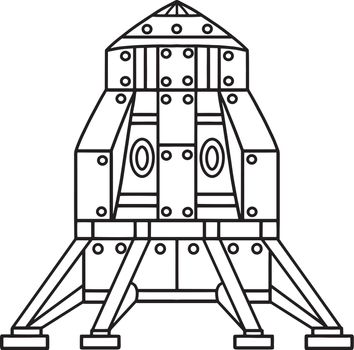 Lunar Lander Isolated Coloring Page for Kids