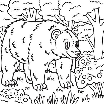Bear Animal Coloring Page for Kids