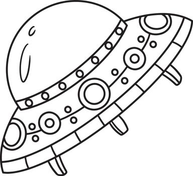 UFO Spaceship Isolated Coloring Page for Kids
