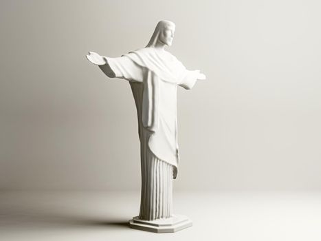 jesus statue isolated on white background