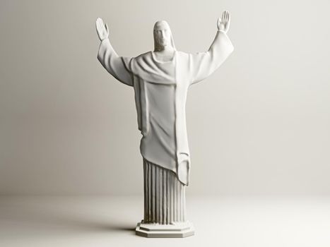 jesus statue isolated on white background