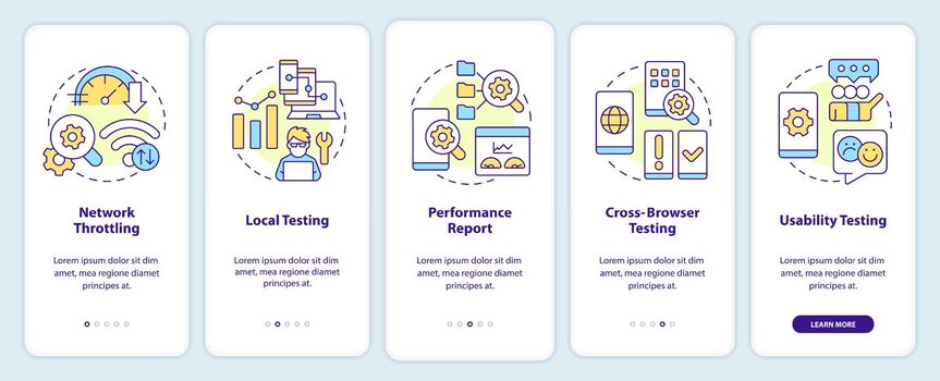 Mobile first design testing onboarding mobile app screen