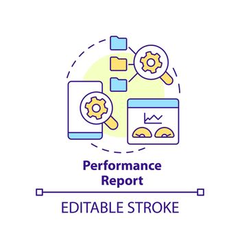 Performance report concept icon