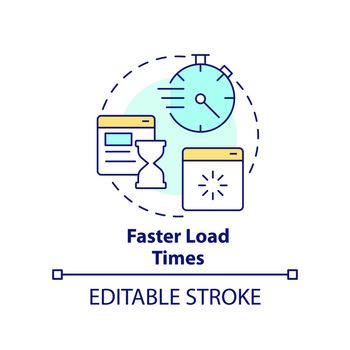 Faster load times concept icon
