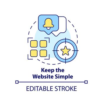 Keep website simple concept icon
