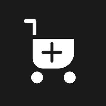Add item to shopping cart dark mode glyph ui icon