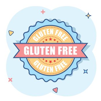 Gluten free grunge rubber stamp. Vector illustration on white background. Business concept no gluten healthy stamp pictogram.