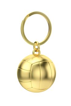 Gold keychain with volleyball ball