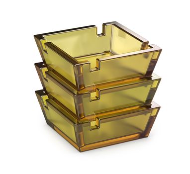 Stack with glass ashtrays