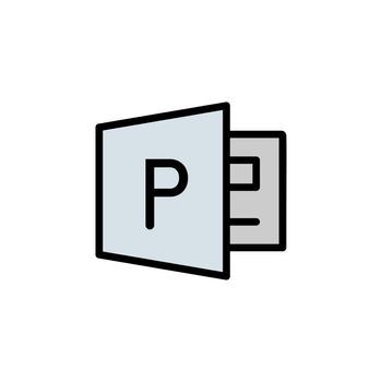 publisher icon. Can be used for web, logo, mobile app, UI, UX on white background