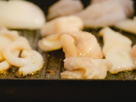 grilling and cooking an adriatic cuttlefish at home