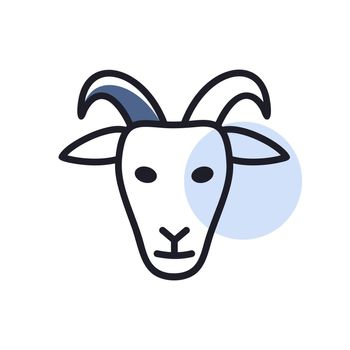 Goat vector icon. Animal head sign