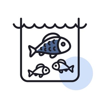 Fish in a pond or aquarium vector isolated icon
