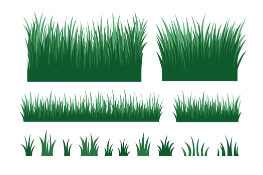 Green grass collection. landscape design herb element set.