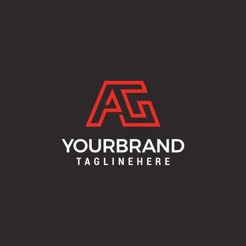 Letter branding AG creative Logo Line Design Template Vector