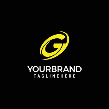 Corporation Letter G Logo With Creative Curved Swoosh Icon Vector Template Element in Black and Yellow Color.