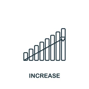 Increase icon. Line simple Success icon for templates, web design and infographics
