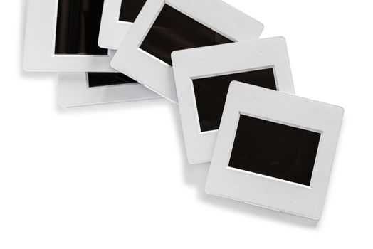 Photo slides isolated in white background