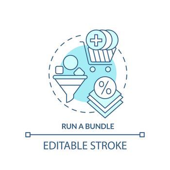 Run bundle turquoise concept icon
