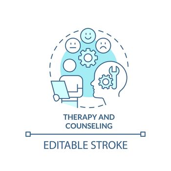 Therapy and counseling turquoise concept icon