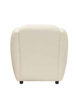 beige leather comfortable armchair isolated on white background, back view