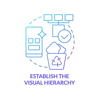 Establish visual hierarchy blue gradient concept icon