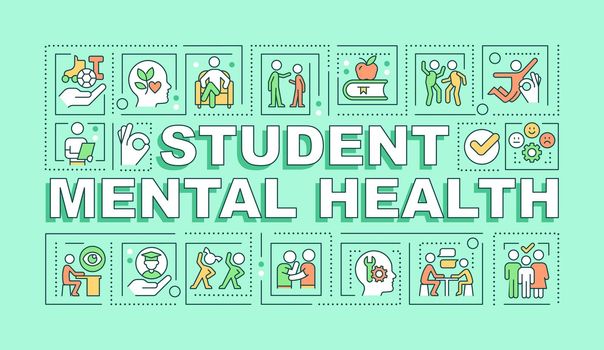 Student mental health word concepts mint banner