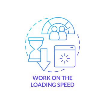 Work on loading speed blue gradient concept icon