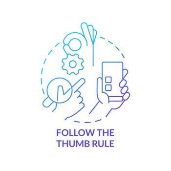 Follow thumb rule blue gradient concept icon