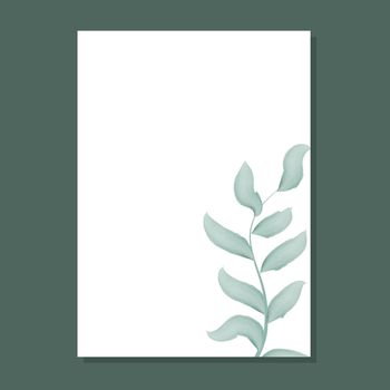 Simple rustic frame with leafy branch
