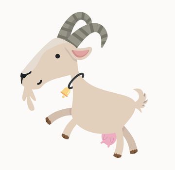 cute goat cartoon character vector