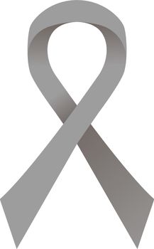 Grey awareness ribbon. Asthma, brain tumor, brain cancer awareness, norderline personality disorder, diabetes.