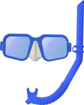 Blue snorkeling mask. Diving equipment , extreme summer vacatiom leisure concept.