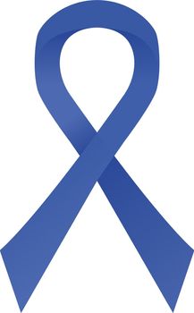 Blue awareness ribbon. Colorectal cancer, child abuse prevention symbol