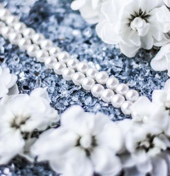 Pearl necklace, luxury jewellery background