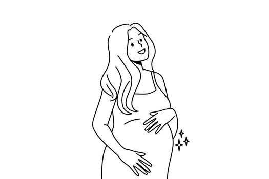 Happy woman excited with pregnancy