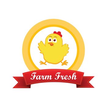 Emblem with cute chicken
