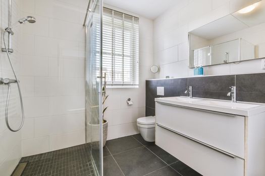 Small restroom in modern apartment