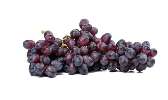 Ripe red grapes on a white isolated background