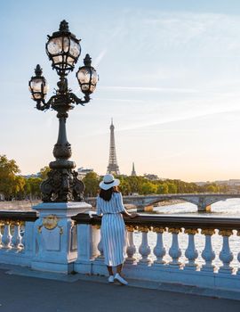 Alexander bridge Paris, view on the famous landmark Alexander III bridge in Paris, capital of France