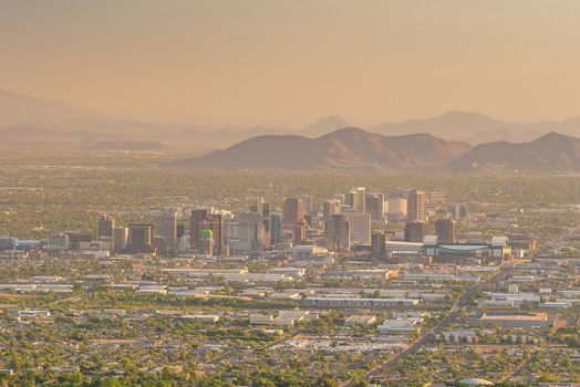 Top view of downtown Phoenix Arizona 