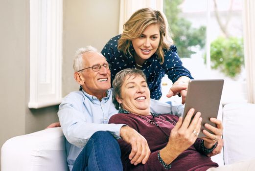 What do you think about this app I downloaded. an adult daughter and her senior parents using a tablet together at home.