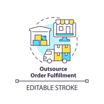 Outsource order fulfillment concept icon